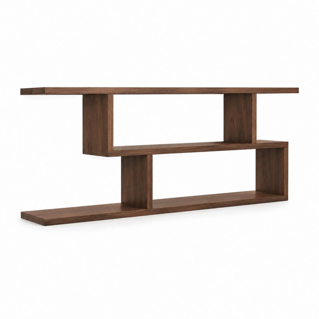 Scaffale da soggiorno marrone noce in MDF rettangolare 180 x 20 x 70 cm
