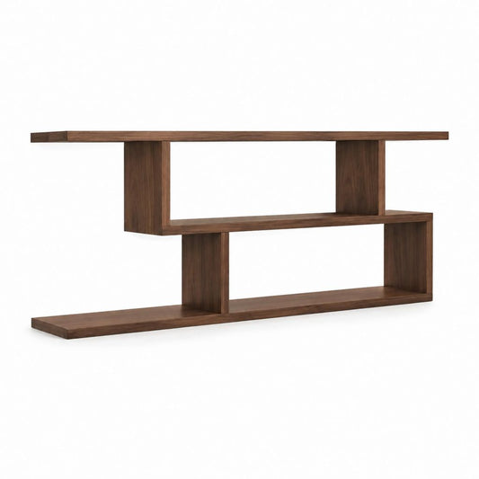 Scaffale da soggiorno marrone noce in MDF rettangolare 180 x 20 x 70 cm