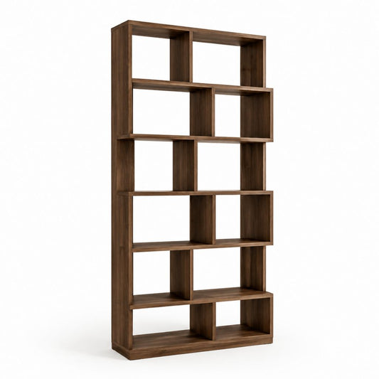 Libreria a giorno noce scuro in MDF 80 x 30 x 180 cm