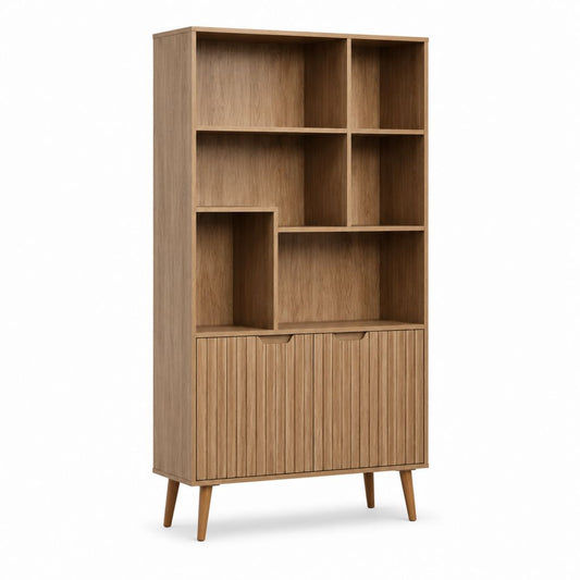 Libreria con ante rovere in pannelli di particelle 80 x 35 x 180 cm